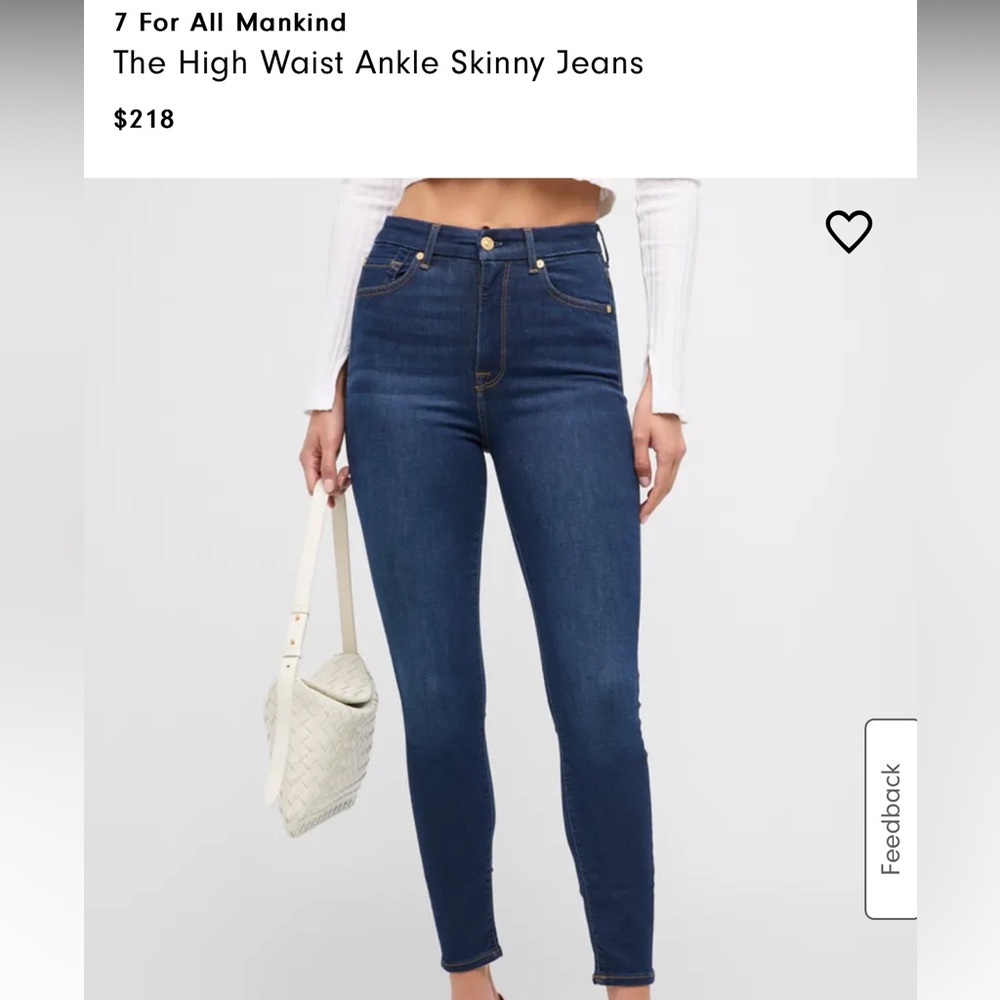 7 For All Mankind High Waist Ankle Skinny Jeans